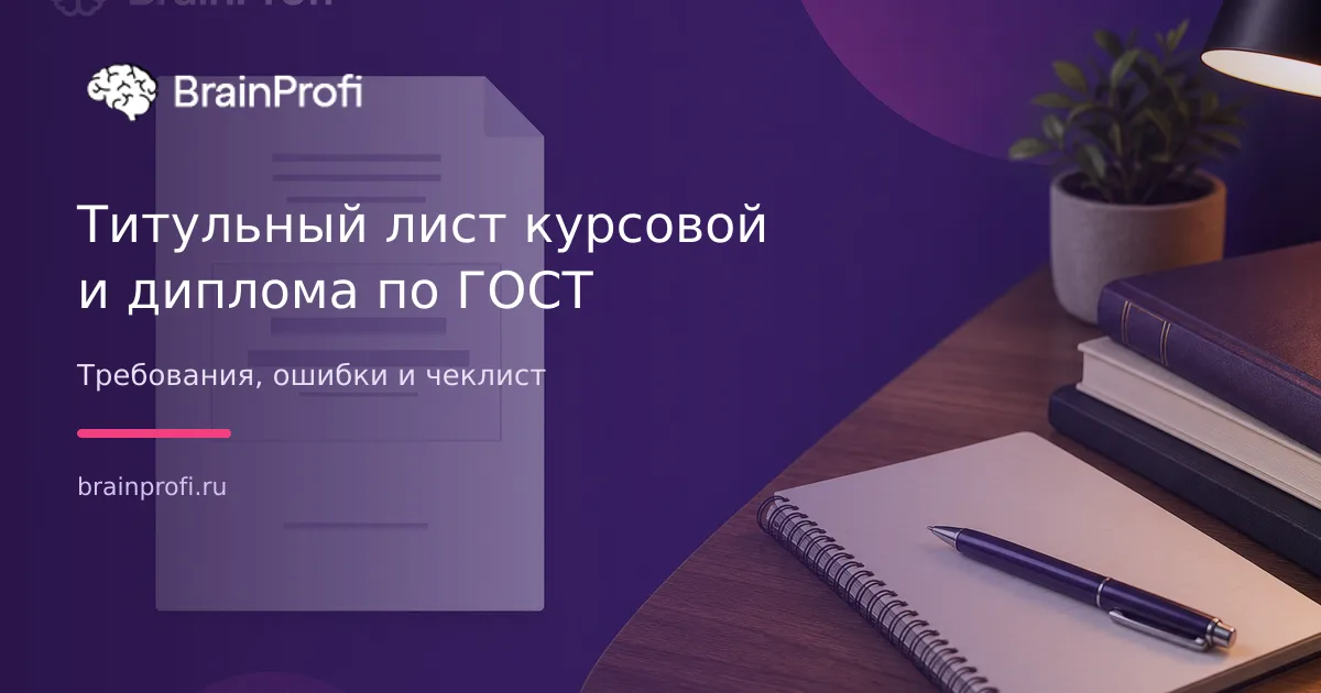 Титульный лист курсовой и диплома: требования ГОСТ и частые ошибки